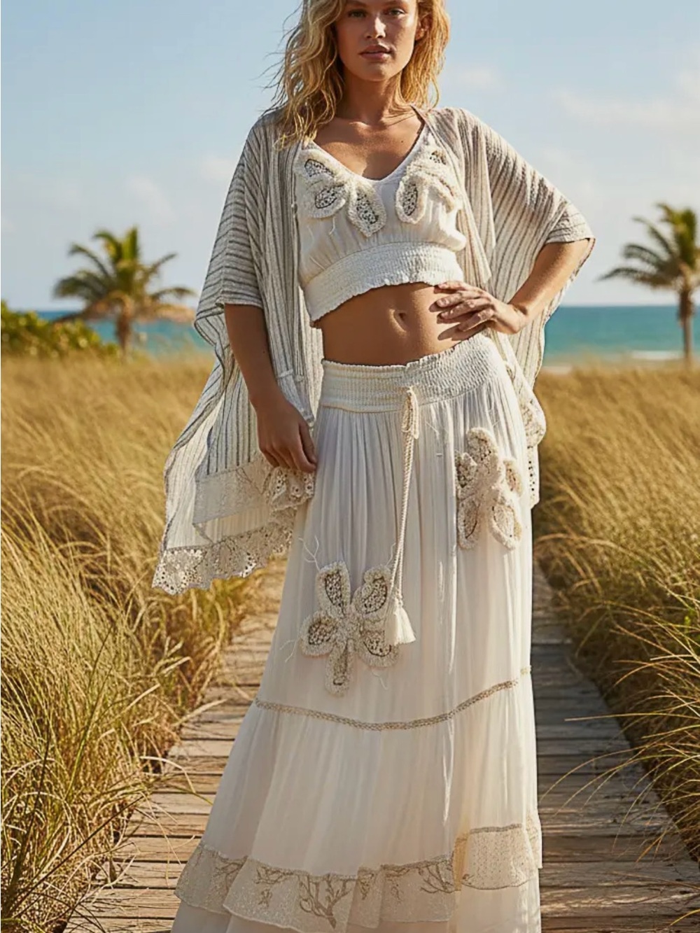 🆕🤍POL BOHO SKIRT - Picture 2 of 4
